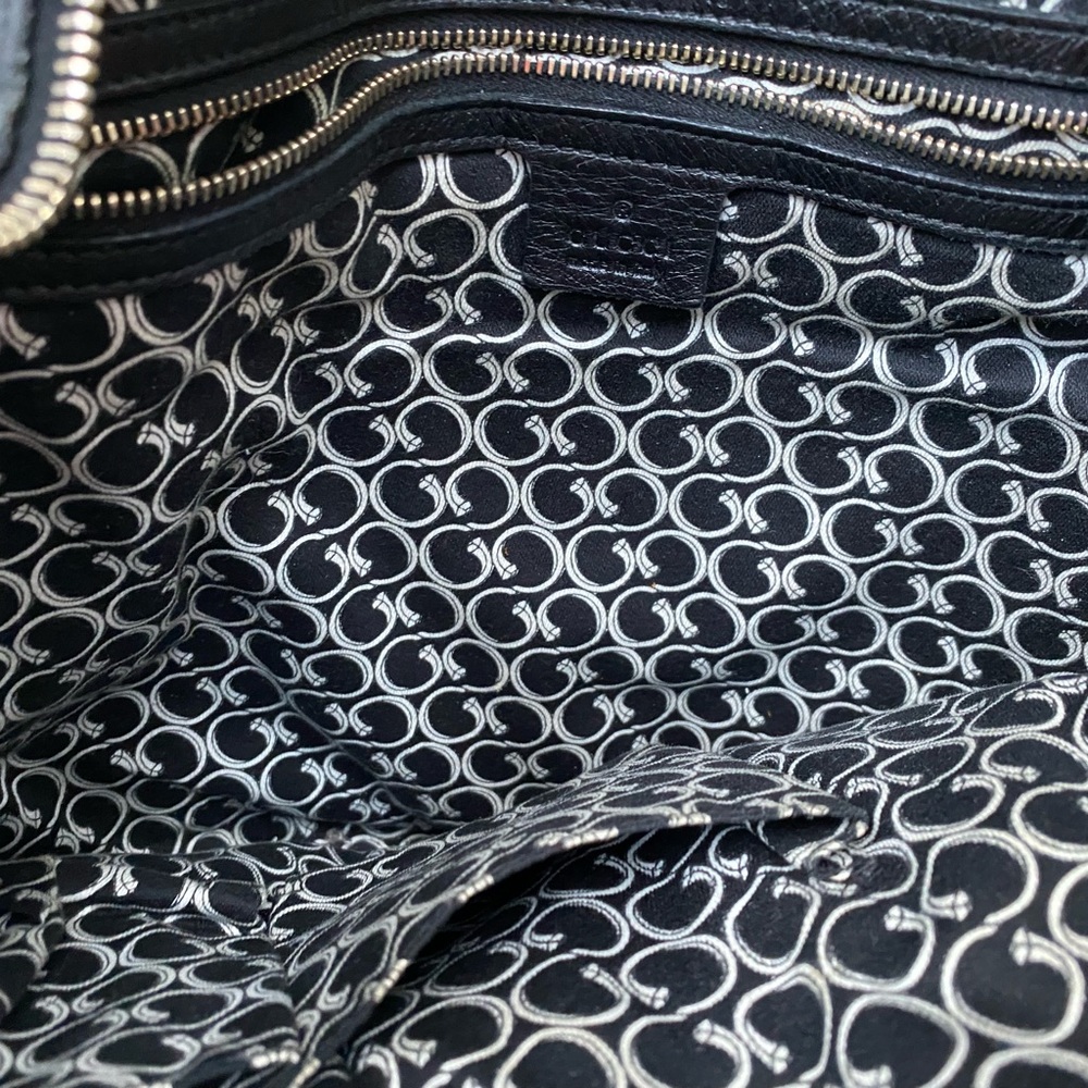 $2700 GUCCI Horsebit Black leather bag - Picture 7 of 9